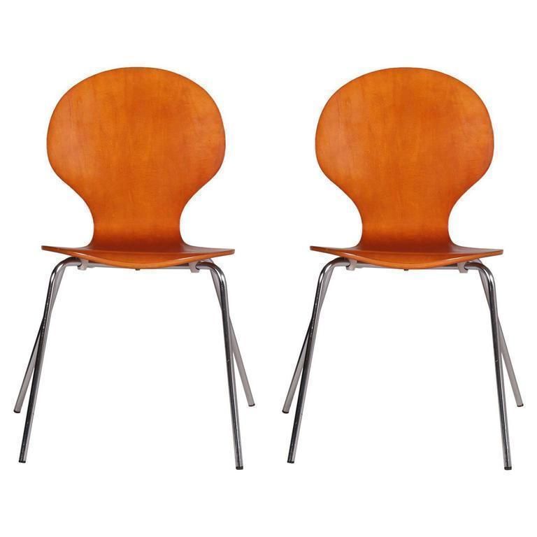 Mid Century Rare Pair 1960s "Farfalla" Designer Danish Bentwood Billund Chair