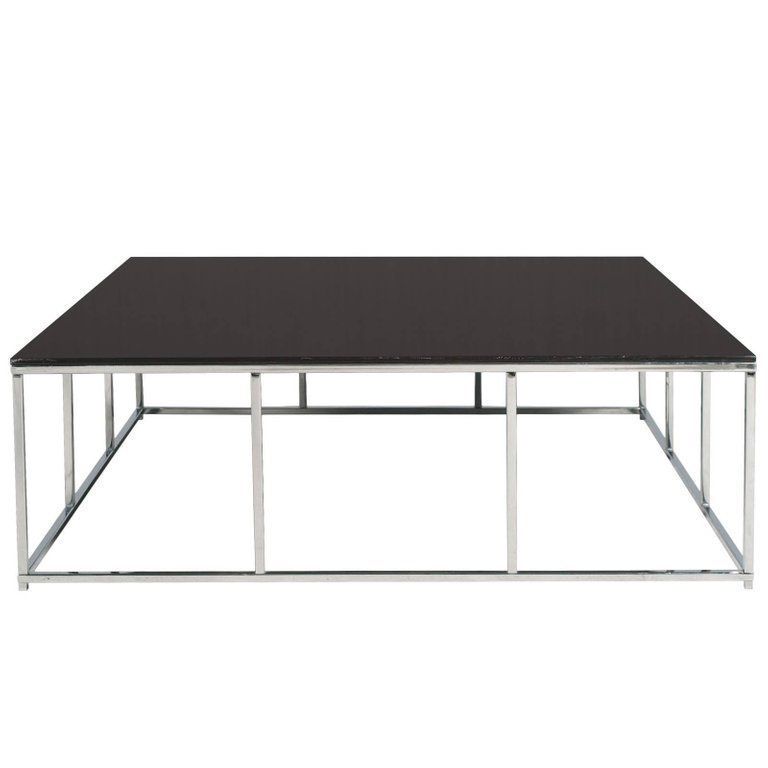 Italiaanse chromen salontafel in de stijl van Milo Baughman, met rookglazen blad photo furniture