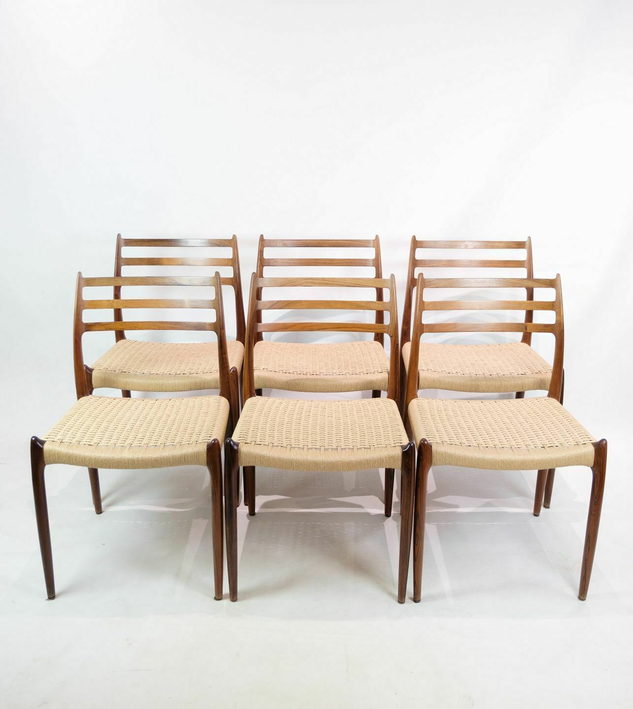 Set Of 6 Dining Chairs Model 78 In Rosewood By No Møller For J.L Møbelfabrik From 1950s