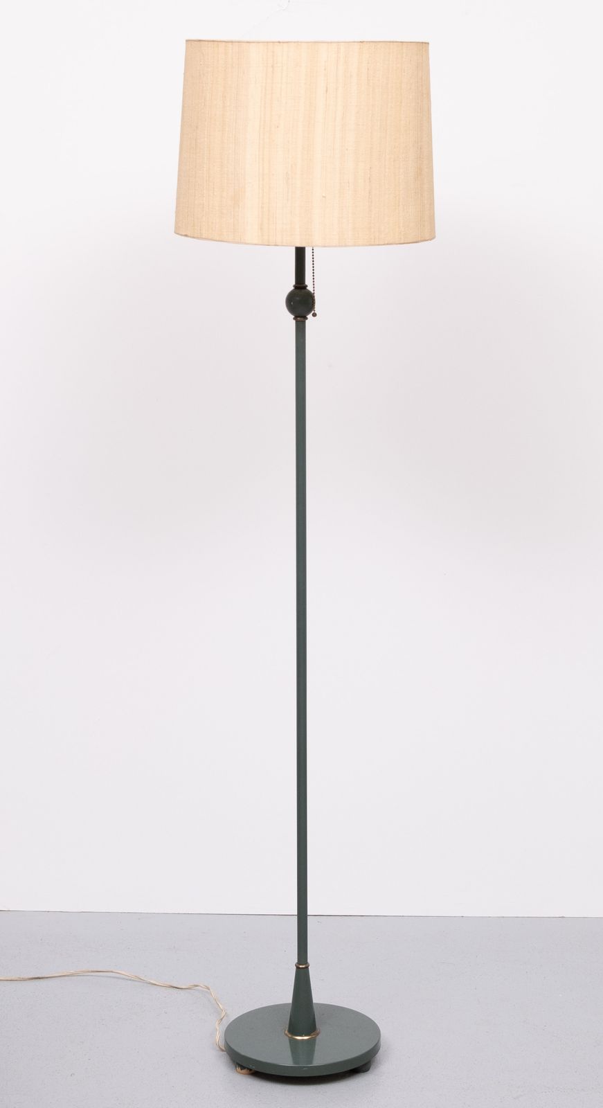 Classic Green Color Wooden Floor Lamp 1950s France