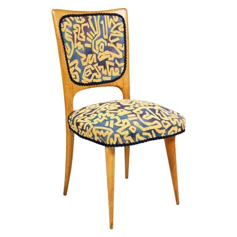 Pair Of Italian Mid Century Modern Side Chairs, Gio Ponti Style, Pink Maple Wood photo furniture