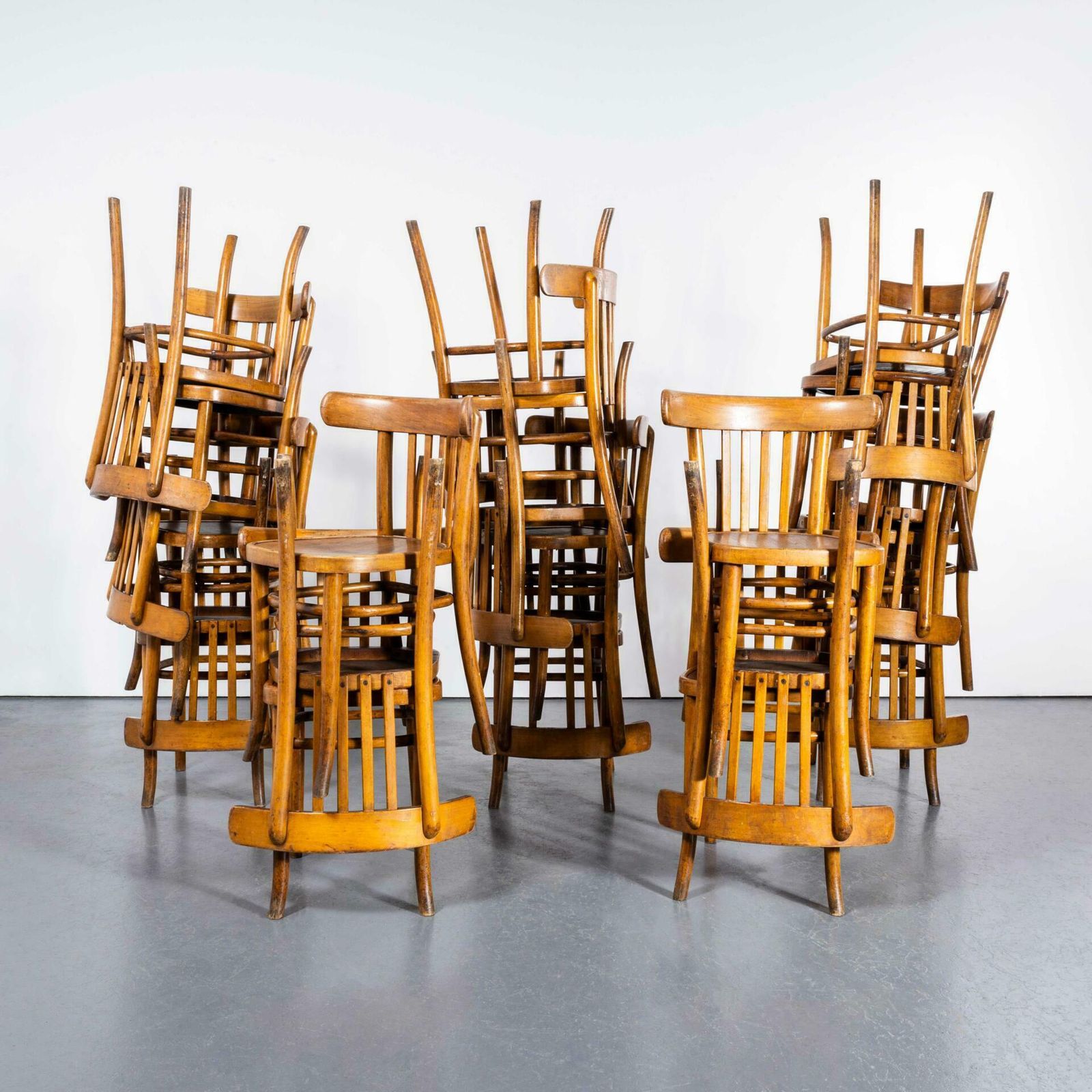 1920’s Warm Honey Classic Bentwood Dining Chair – Various Quantities Available   Sets Of Six
