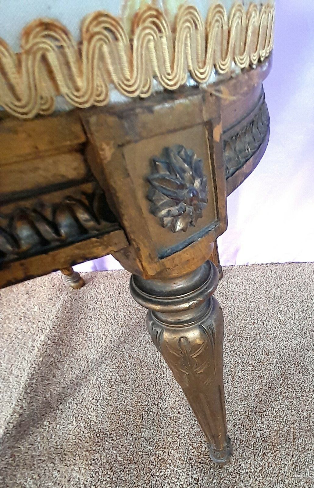 Antique French Guilt Chair, 1800s photo Furniture