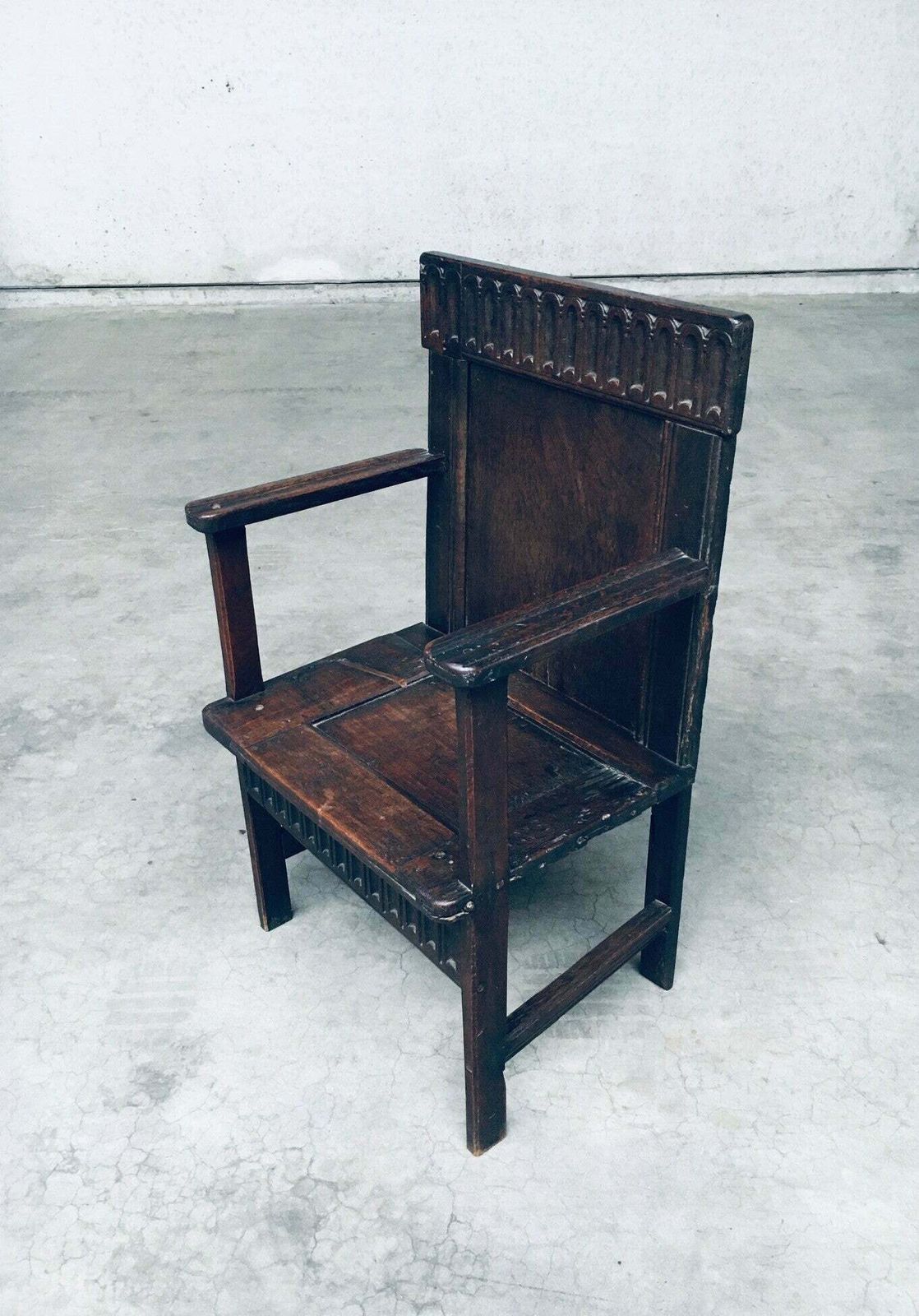 19th Century Primitive Folk Art Hand Made Arm Chair photo vinterior