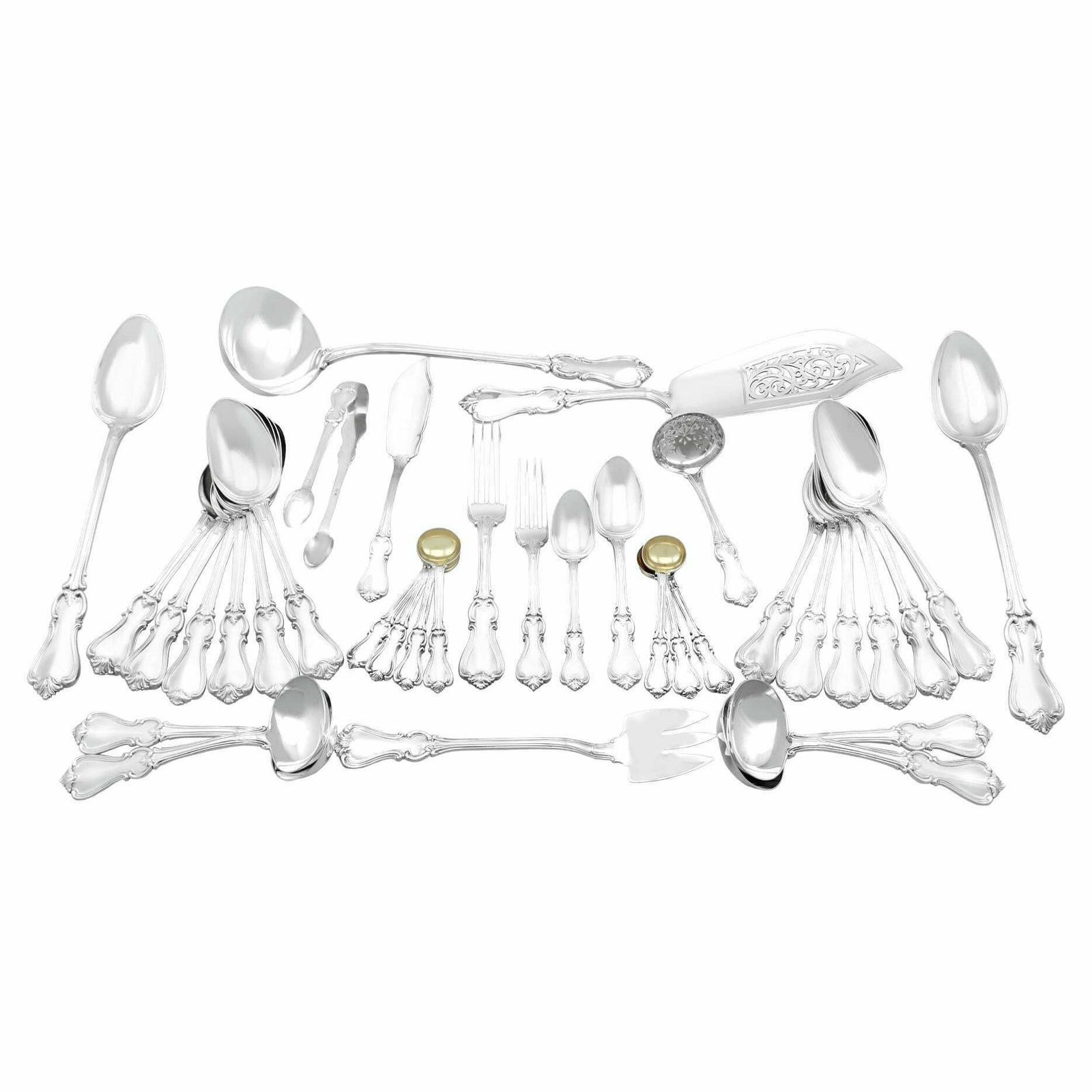 Antique Victorian Sterling Silver Canteen Of Cutlery For Twenty Four Persons