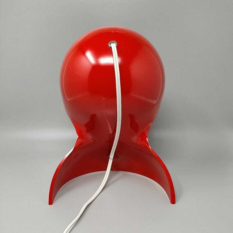 1960s Original Red Dalù Table Lamp By Vico Magistretti For Artemide (Not A Replica) photo vinterior