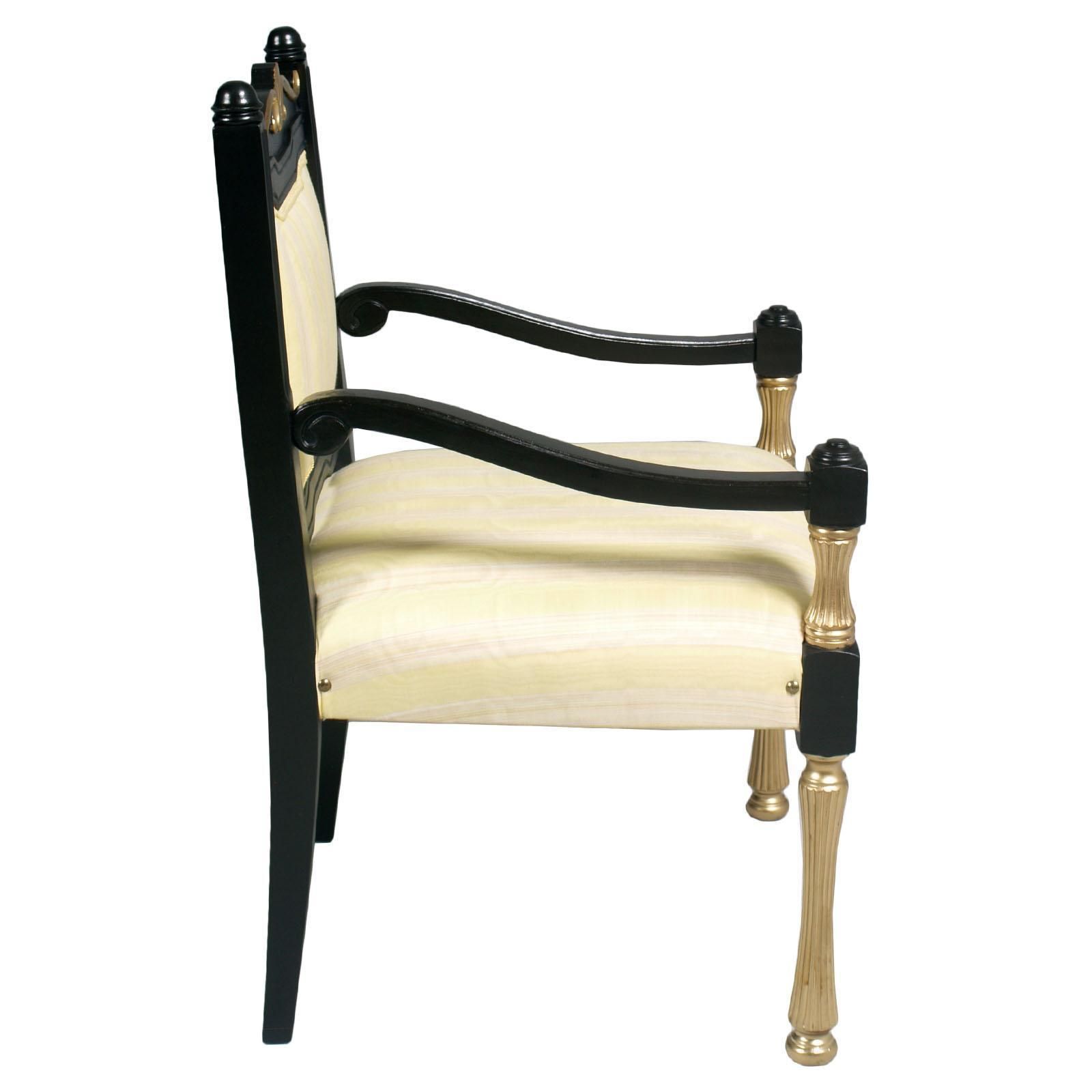 Italy Early 20th C Chairs Armchairs Lacquered And Gilt Wood, Velvet photo vinterior