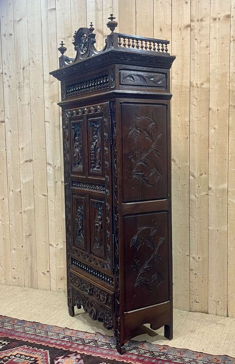 Breton Chestnut Bonnetière From The Early 20th Century photo Furniture