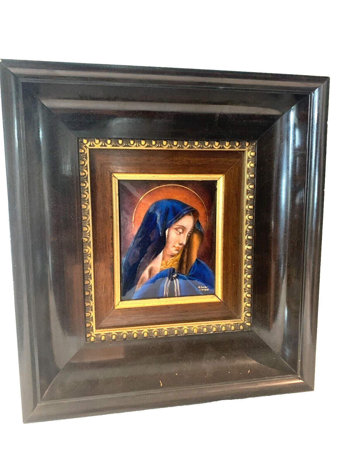 Limoges Enamels "La Madone Par A Leclair" 20th Century photo vinterior