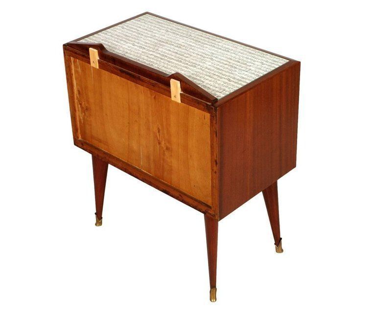 1940s Pair Of Nightstands Paolo Buffa Attributed, Mahogany And Elm Burl Veneered photo Furniture