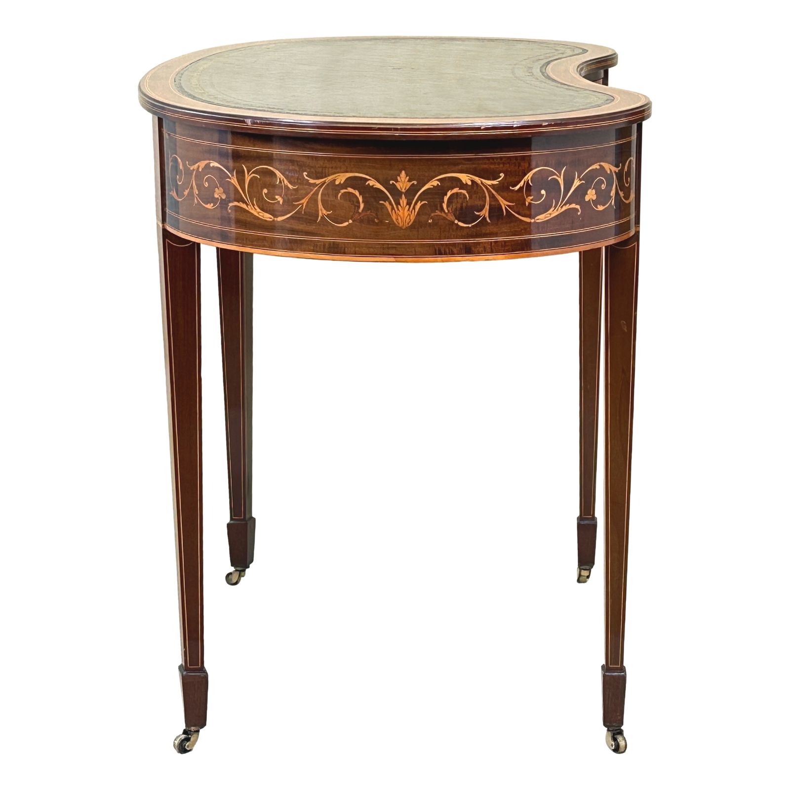 photo furniture Mahogany Kidney Shaped 19th Century Writing Table (England, Circa 1890)