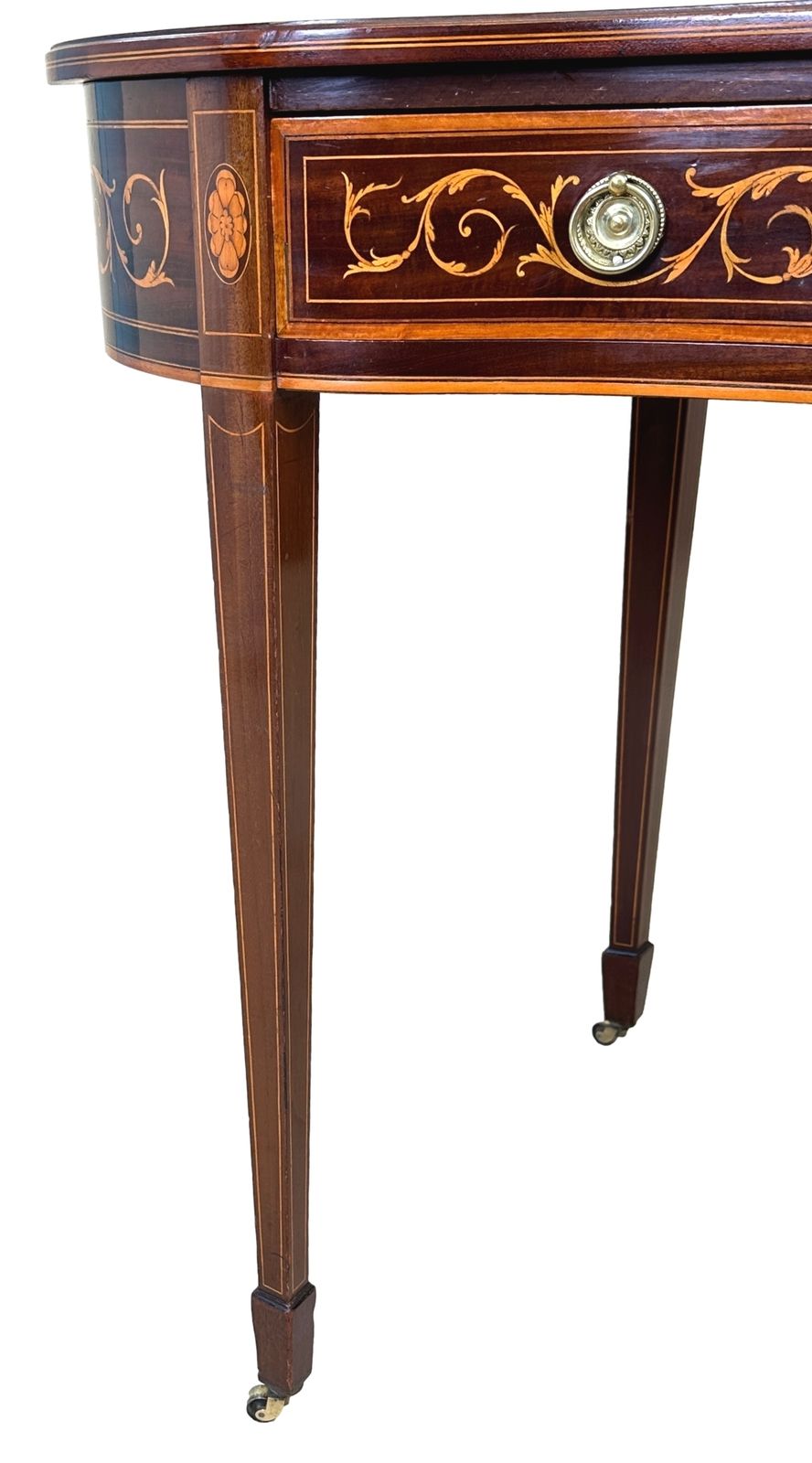 photo for sale Mahogany Kidney Shaped 19th Century Writing Table (England, Circa 1890)