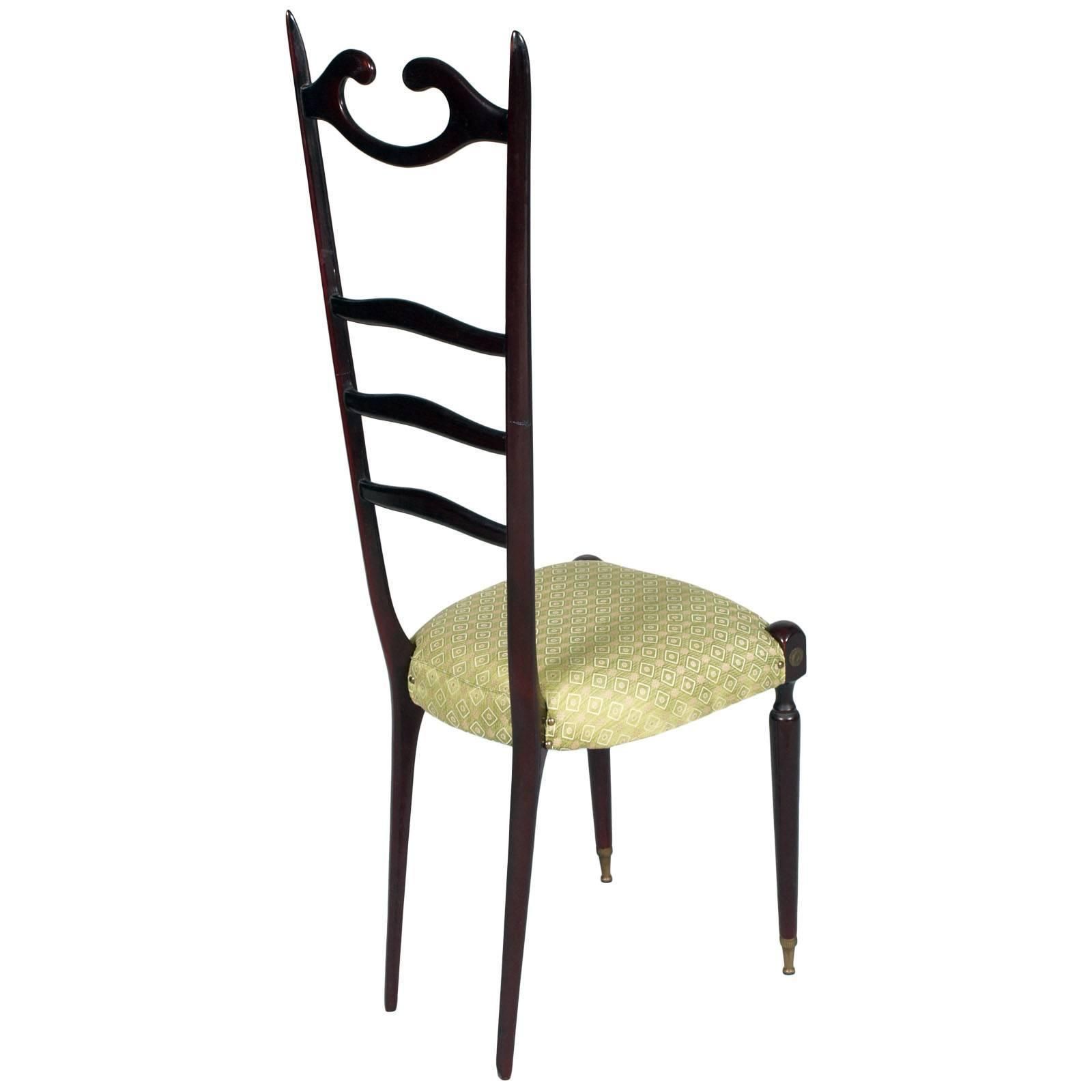 Midcentury Italy Pair Of Mahogany Chiavari Chairs 1950s By Paolo Buffa Designer photo buy
