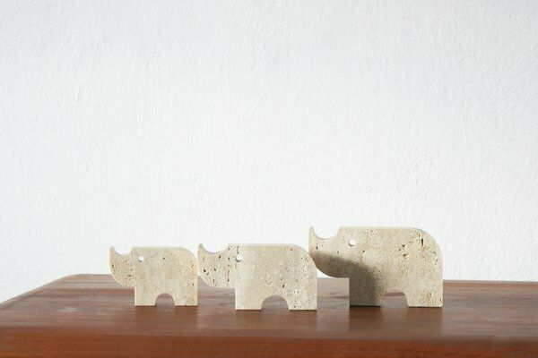 Travertine Animal Sculptures From Fratelli Mannelli, 1970, Set Of 3 photo Art
