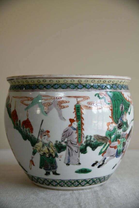 Antique Chinese Famille Verte Porcelain Fish Bowl photo Home Decor
