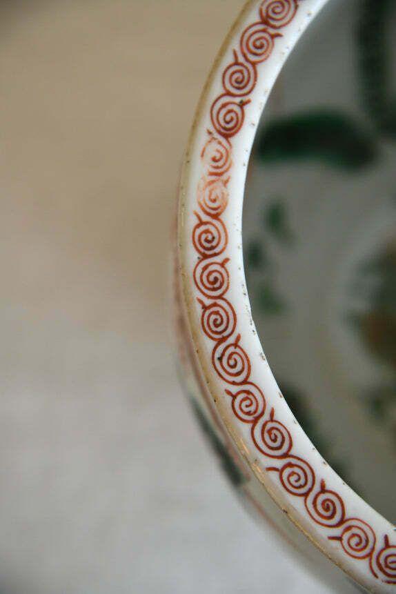 Antique Chinese Famille Verte Porcelain Fish Bowl photo vintage