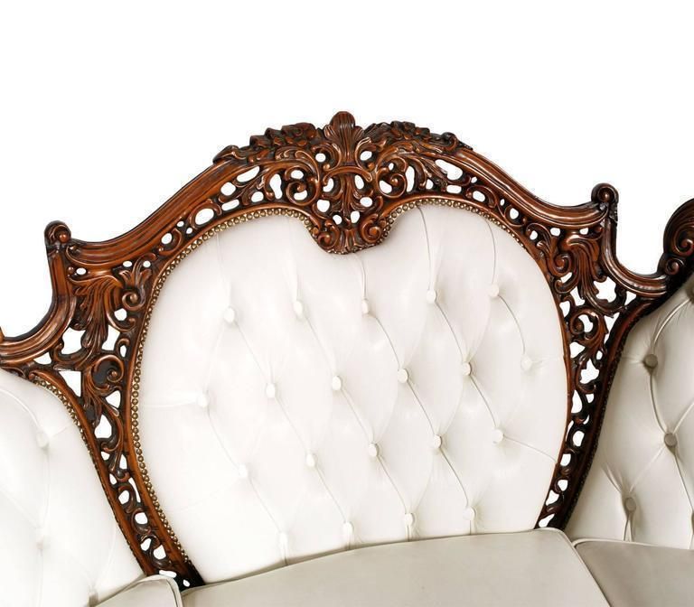 Early 20th C. Venetian Rococo Baroque Capitonné Sofa With A Pair Of Armchair photo buy