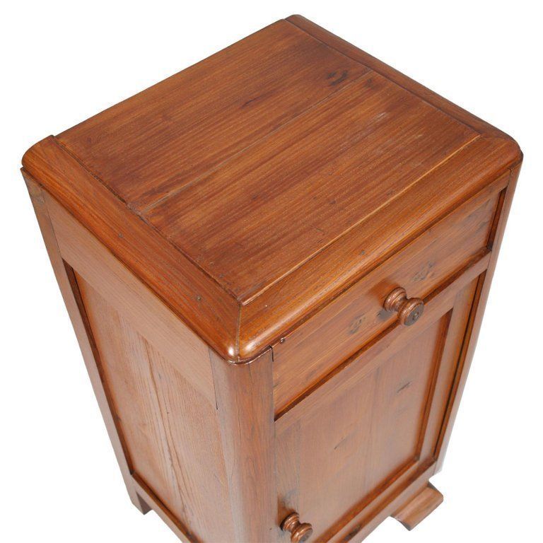 Art Deco Country Bedside Table Nightstand In Pine, Restored And Polished To Wax photo furniture