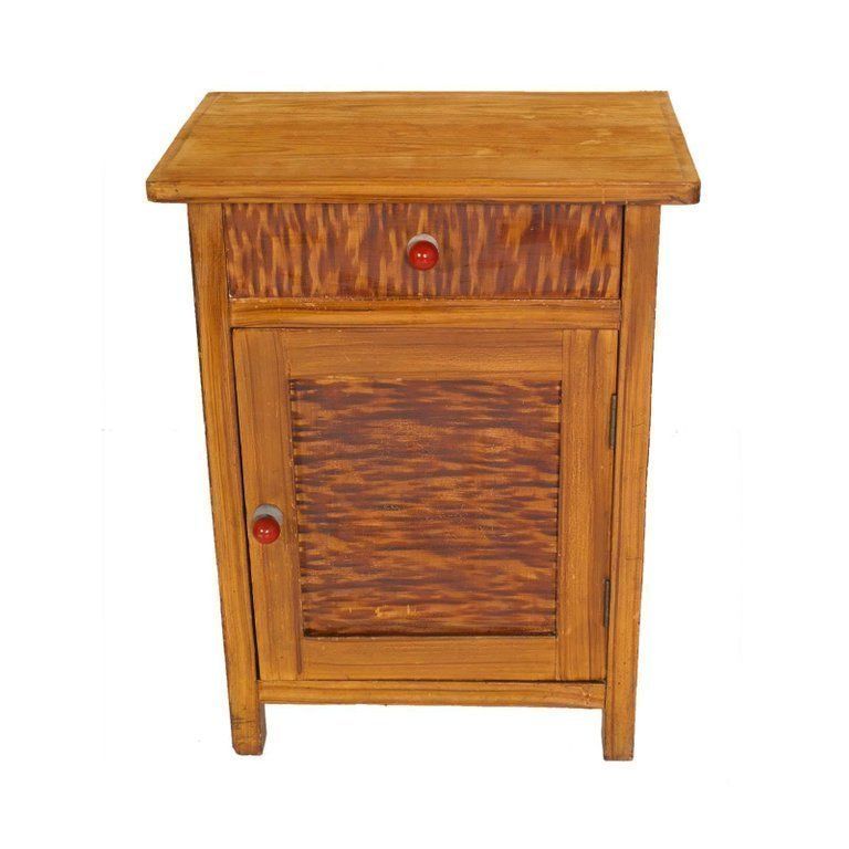 Art Deco Period Country Tyrol Pair Of Nightstand Decorated Finished To Wax photo furniture