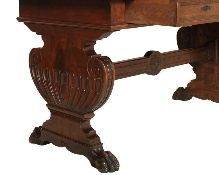 Late 19th Century Desk With Chairs, Tuscan Renaissance By Dini & Puccini From Cascina photo Furniture