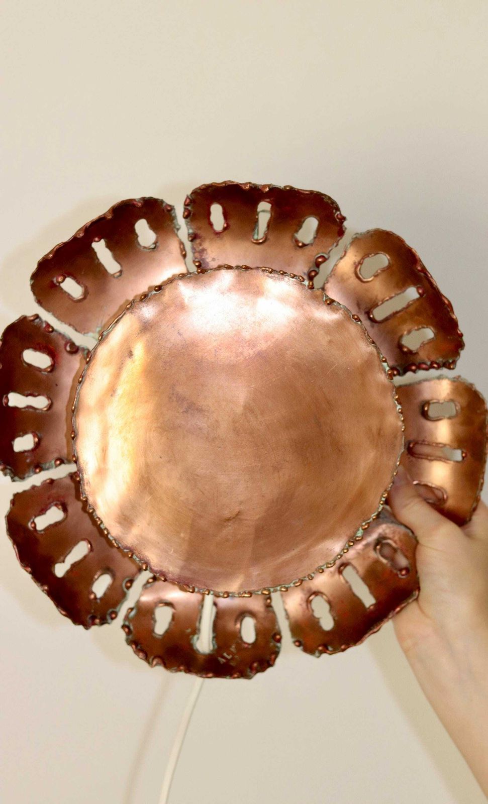 Svend Aage Holm Sørensen Copper Flower Lamp photo for sale