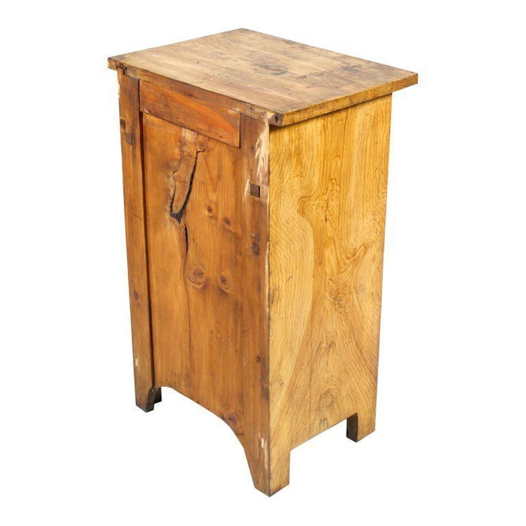 Early 20th Century Art Nouveau Country Nightstand Cabinet Restored Wax Polished photo vinterior