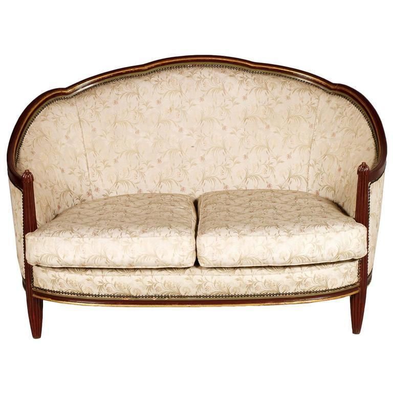 Loveseat Sofa Art Nouveau Belle époque Lacquered And Gilded Carved Mahogany