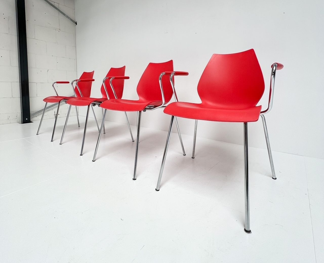 Set Of 4 Maui Kartell Chairs By Vico Magistretti, 1980s photo for sale