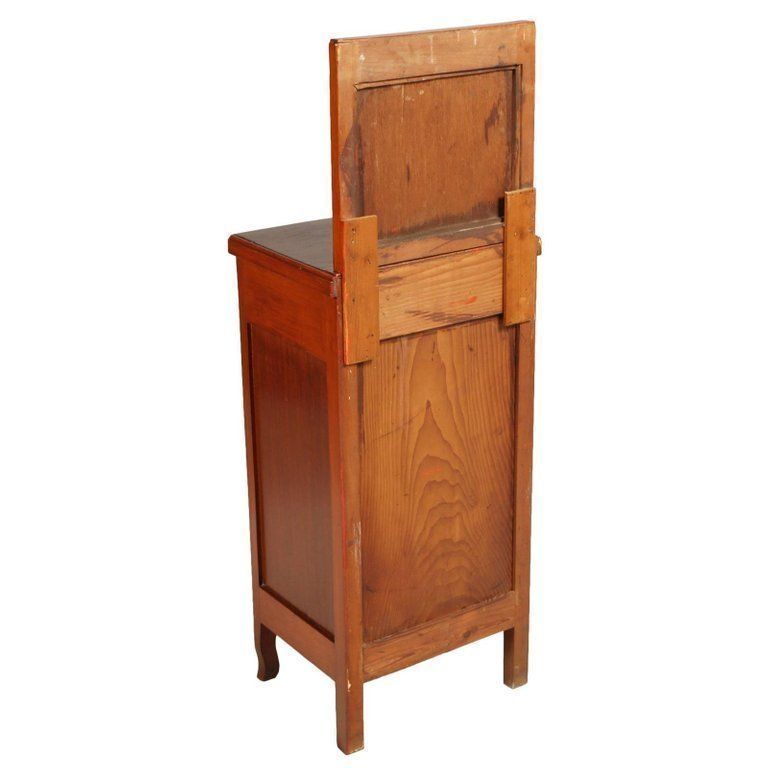 Early 20th Century Italian Art Nouveau Nightstand Restored And Polished To Wax photo vintage