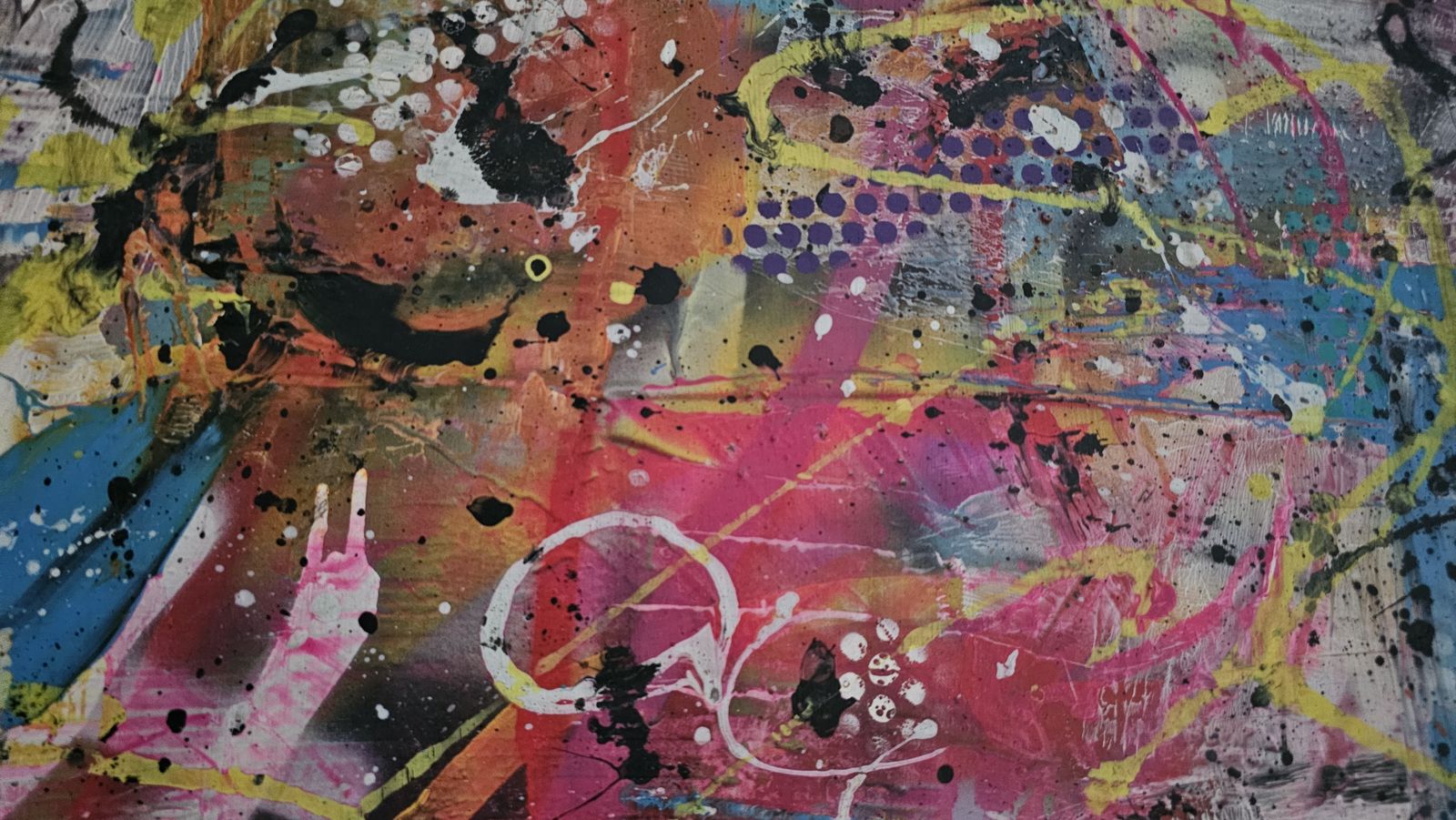 Colourful Large Original Modern Abstract Painting By Mikey Basura photo furniture