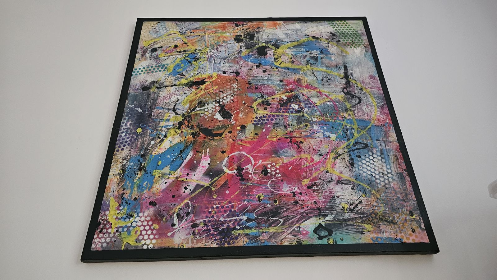 Colourful Large Original Modern Abstract Painting By Mikey Basura photo for sale
