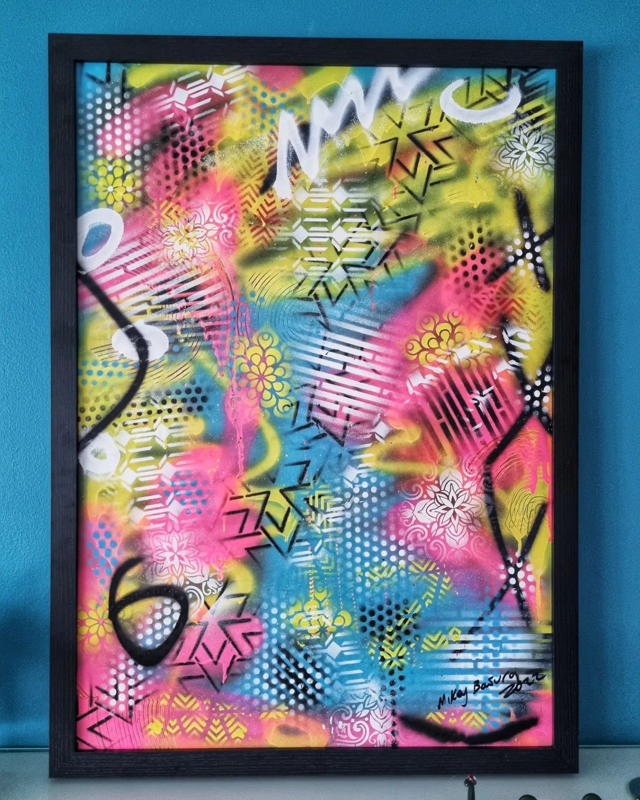 Unique Original Abstract Modern Art Painting By Mikey Basura
