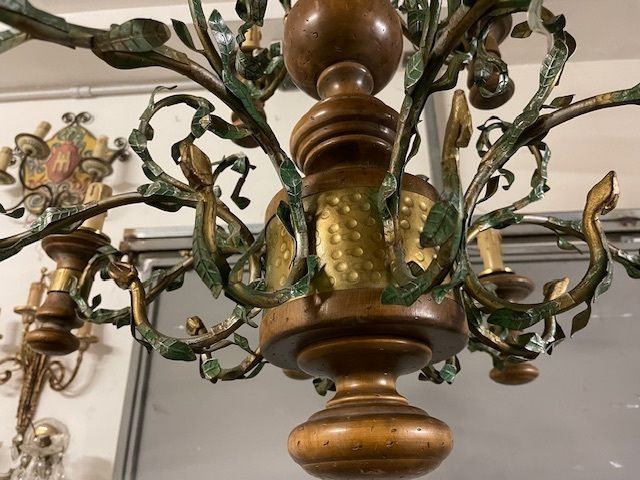 photo furniture Large Wooden Tole Rustic Chandelier