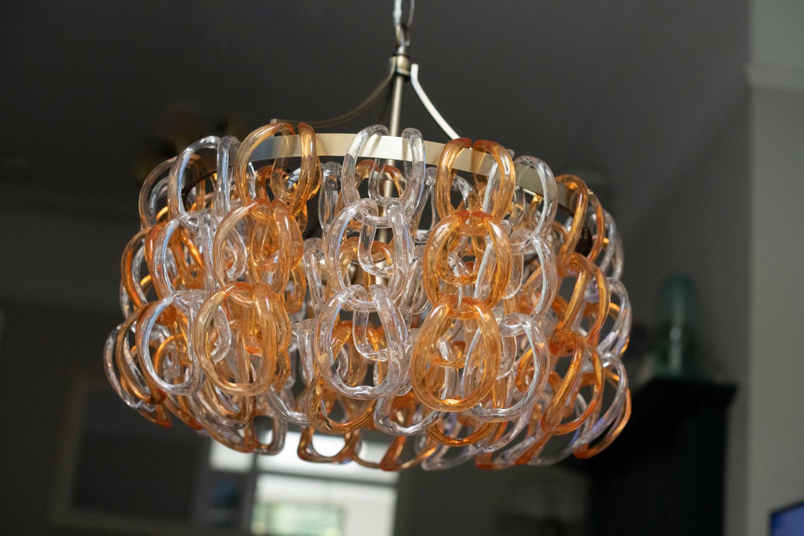 Fabulous Murano Glass Chandelier With Hand Made Glass Pieces. photo for sale