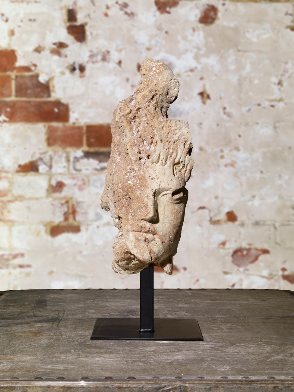 Carved Head Of A Lady In Stone. photo for sale