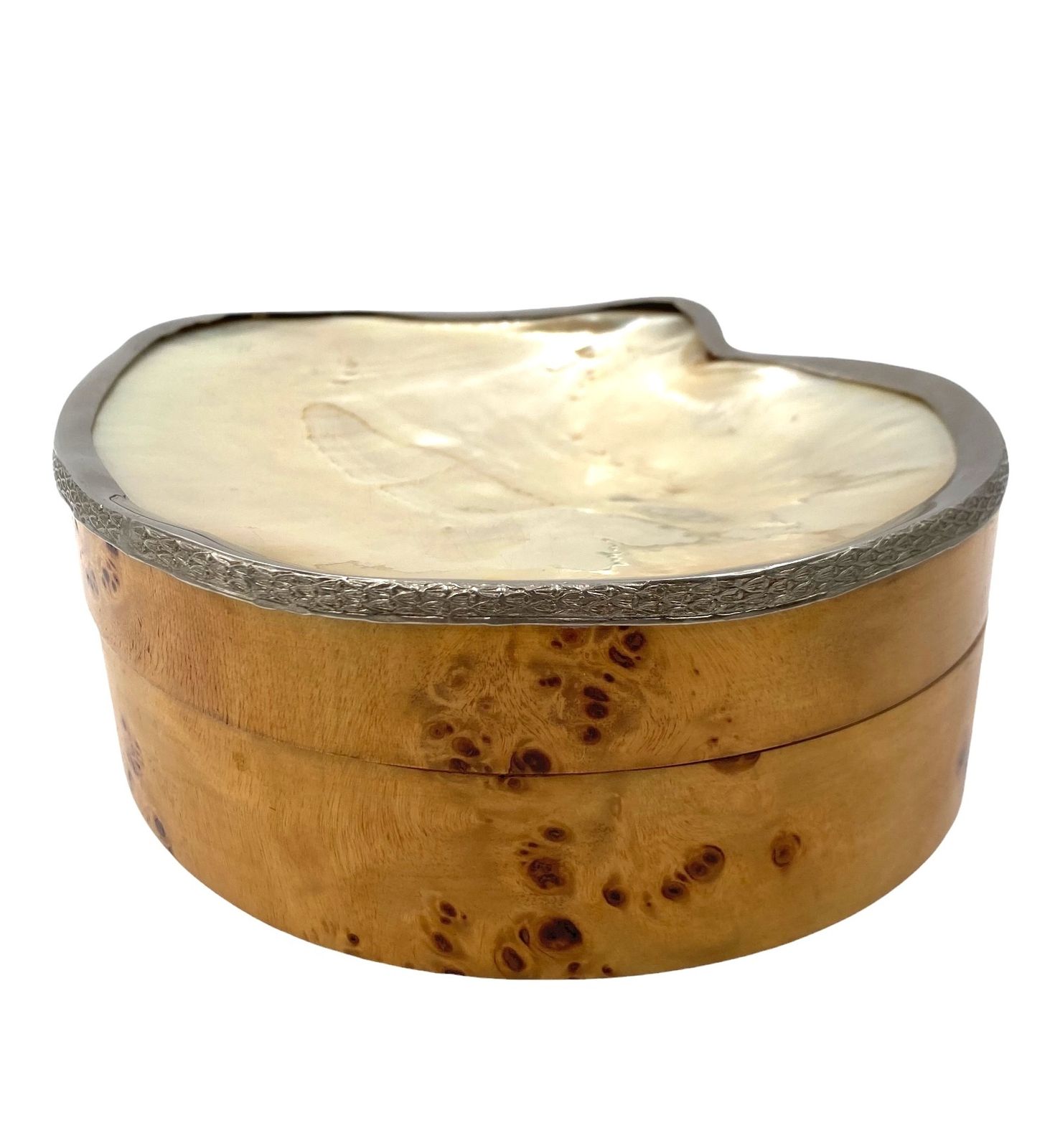 photo for sale Hollywood Regency Shell And Burl Jewelry Box, Italy 1970s