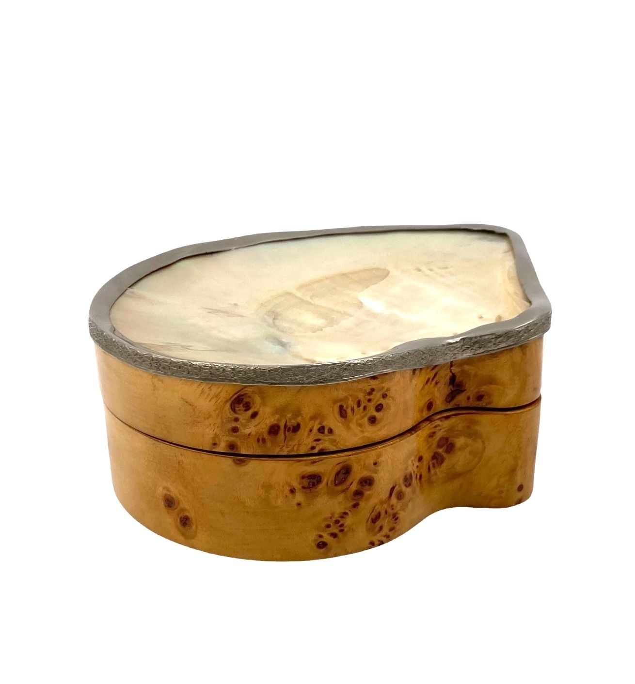 photo buy Hollywood Regency Shell And Burl Jewelry Box, Italy 1970s
