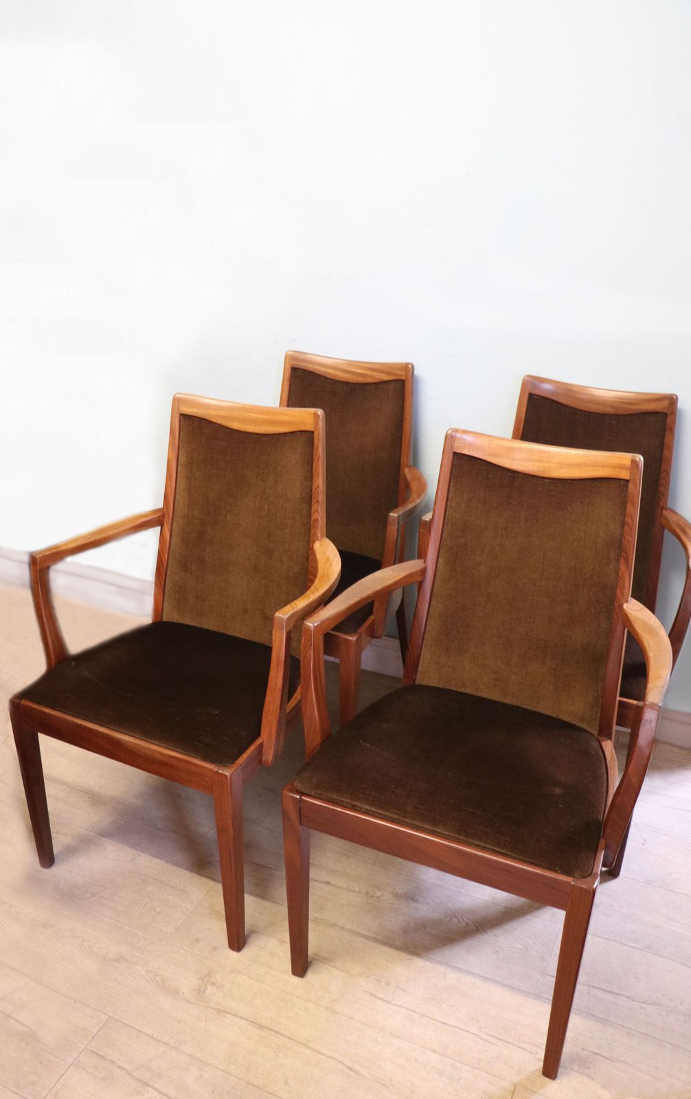 A Lovely Set Of Four Mid Century G Plan Carver Or Armchairs From A Design By Lesley Dandy. photo furniture