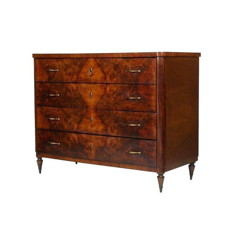 1920s Art Deco Commode, Nightstands, Permanente Mobili Di Cantù, In Burl Walnut , Polished To Wax photo furniture
