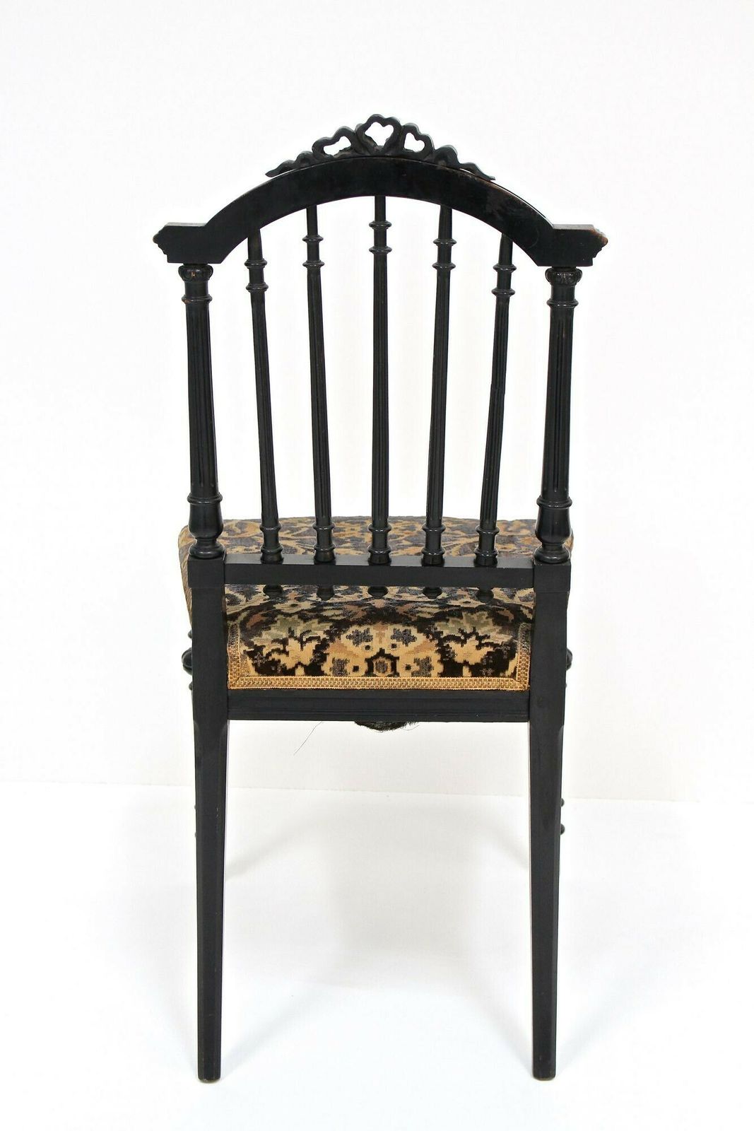 1700.0 Pair Of Black 19th Century Side Chairs, Original Upholstery   Fr Ca. 1870 photo