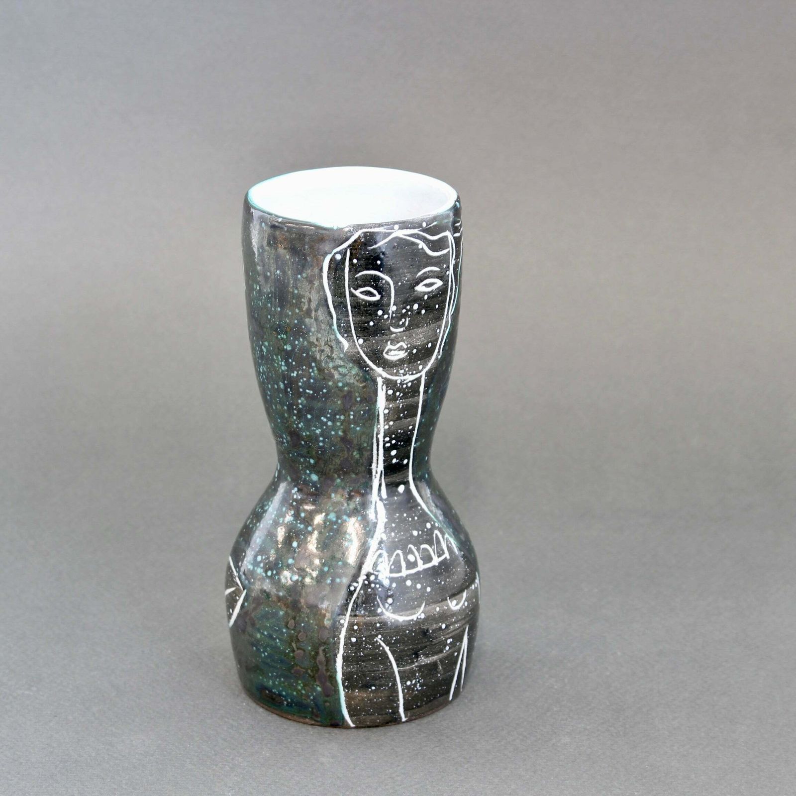 French Mid Century Ceramic Vase By Atelier Du Grand Chêne (Circa 1950s)   Small photo Home Decor