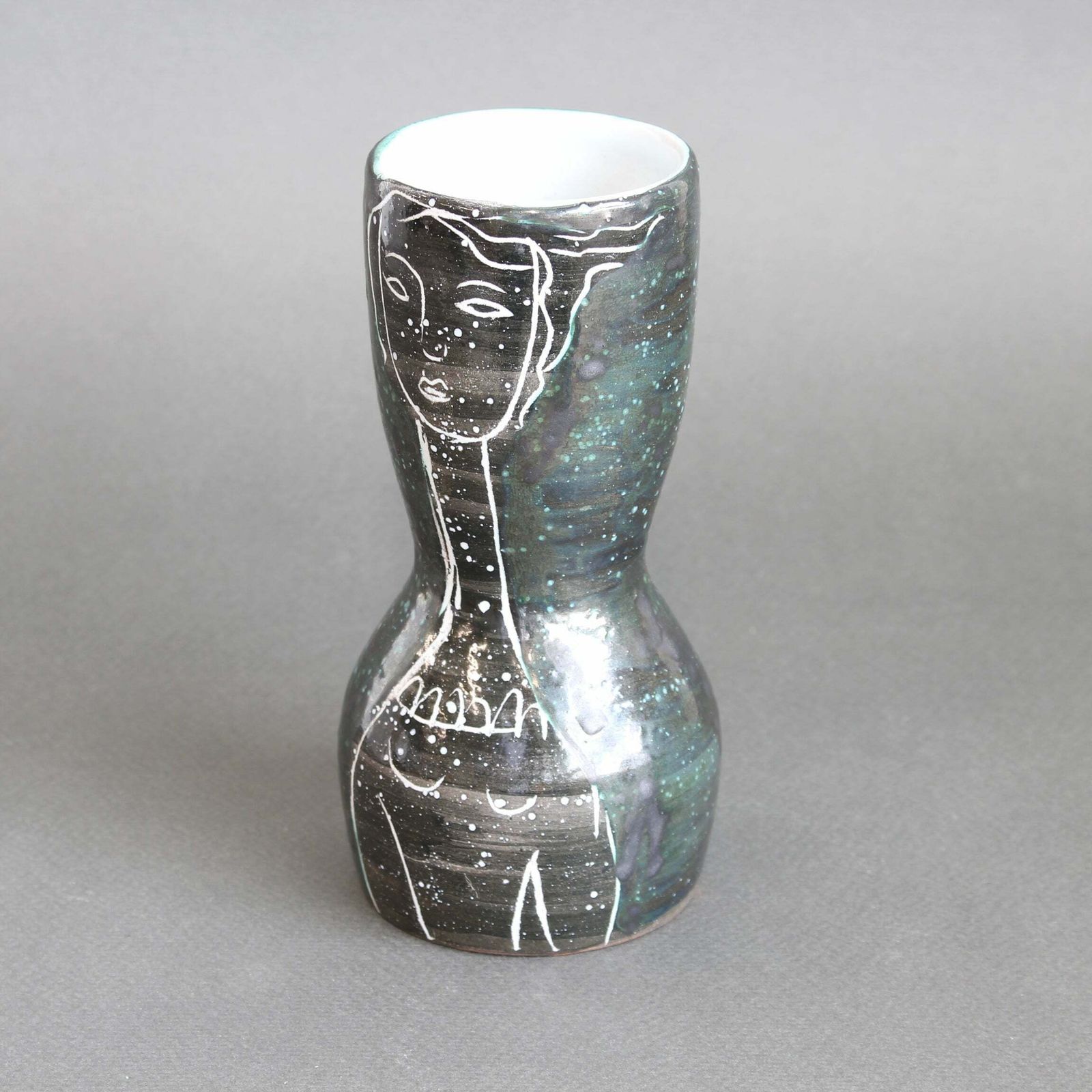 French Mid Century Ceramic Vase By Atelier Du Grand Chêne (Circa 1950s)   Small photo vinterior