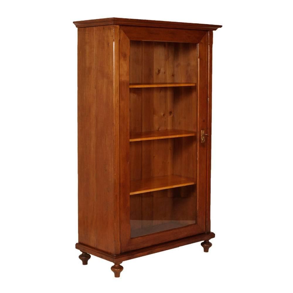 19th Century Bookcase Display Cabinet In Solid Larch Restored And Wax Polished