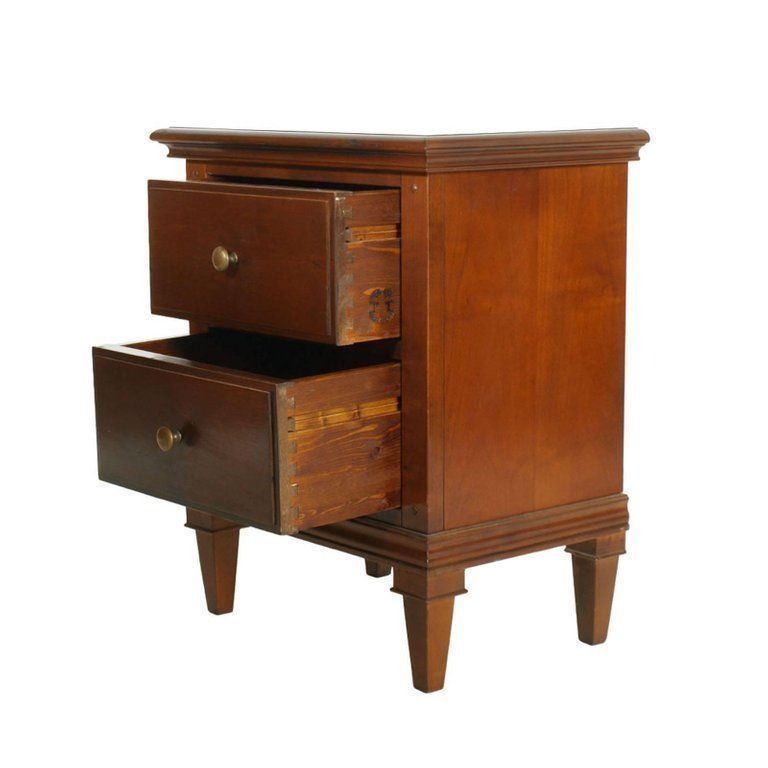 Mid 20th Century Directoire Nightstand In Walnut, Restored And Polished To Wax photo furniture