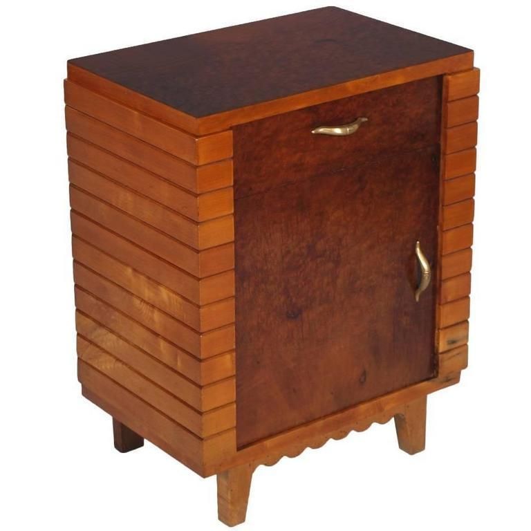 Mid Century Modern Art Deco Nightstand Gio Ponti Atributable, By La Permanente Mobili Cantù, In Walnut