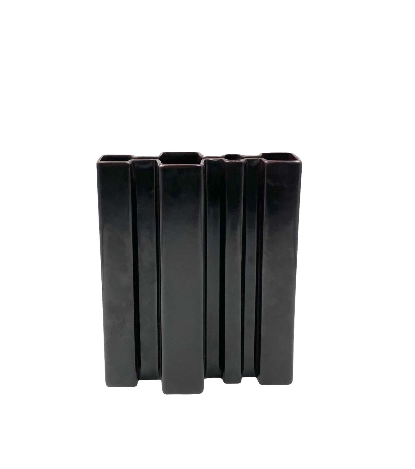 Angelo Mangiarotti, Space Age Brown Ceramic Vase, Fratelli Brambilla Italy Ca. 1968 photo furniture
