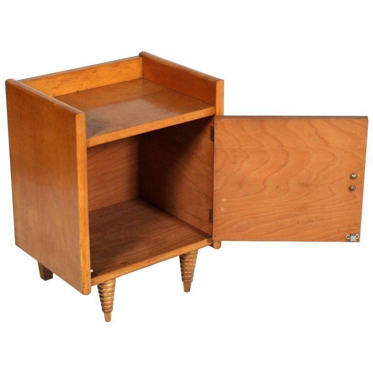 Midcentury Art Deco Nightstand, Gio Ponti Attributed, Blond Walnut Wax Polished photo for sale