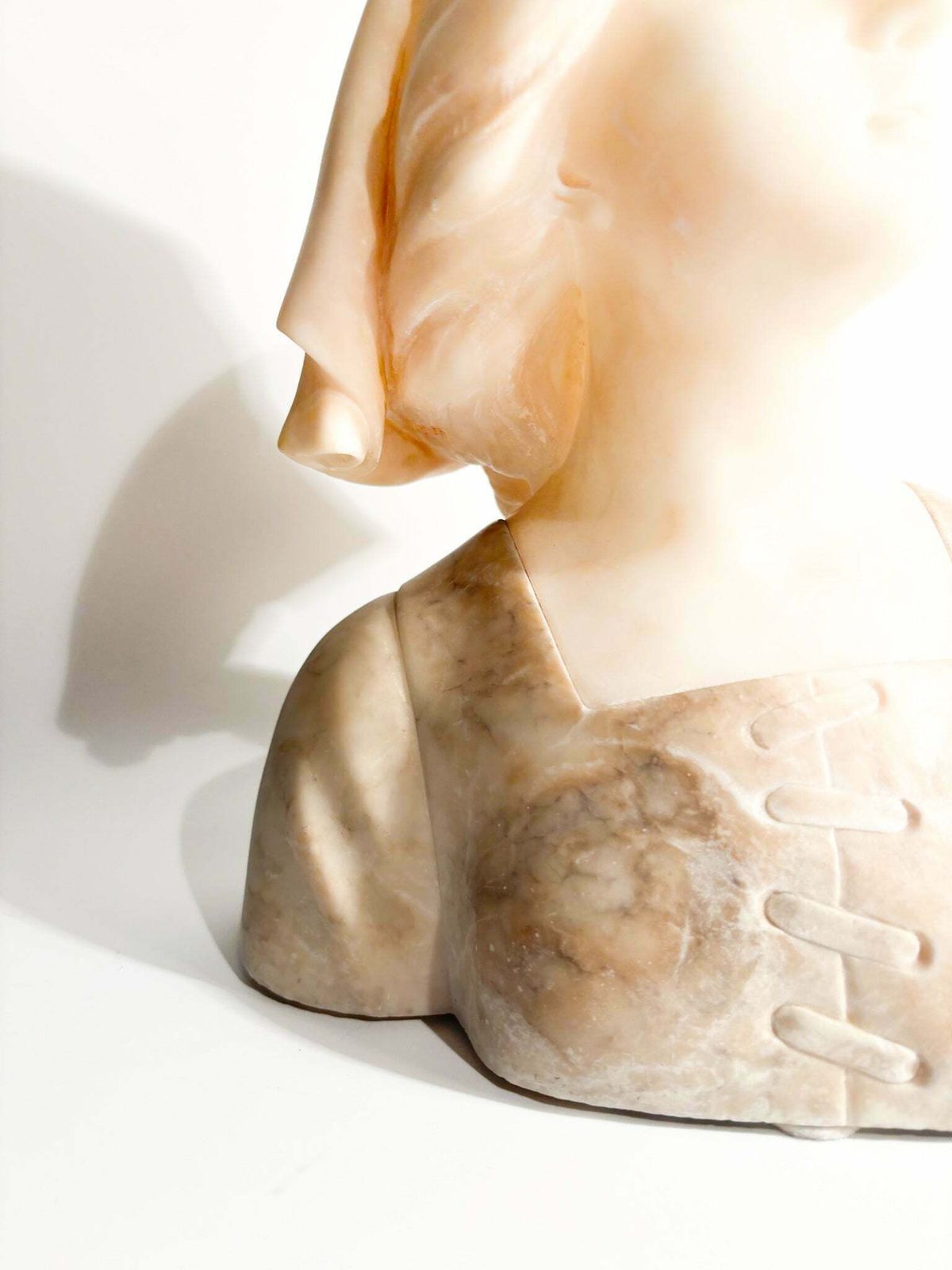 Alabaster Bust Of Joan Of Arc Attributed To Giuseppe Bessi Early Twentieth Century photo Art