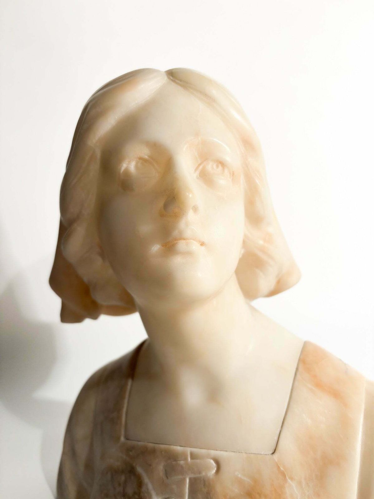 Alabaster Bust Of Joan Of Arc Attributed To Giuseppe Bessi Early Twentieth Century photo 800.0