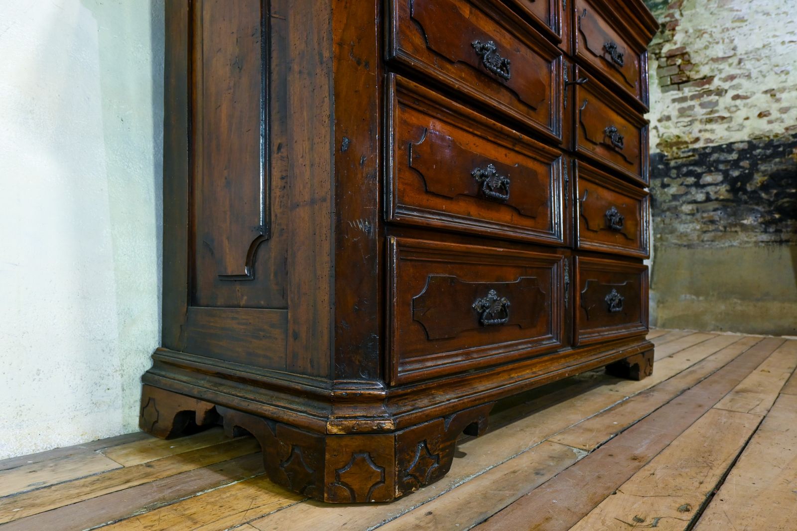 A Majestic 18th Century North Italian Walnut Commode From The Lombardi Region photo for sale